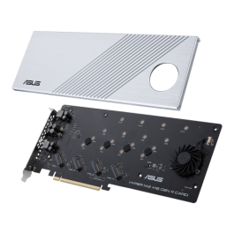 Asus Hyper M.2 x16 Gen 4 Tarjeta y Adaptador de Interfaz Interno PCIe 4.0 para PC Plata 256 Gbps