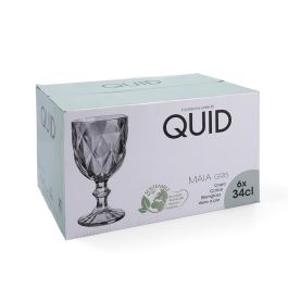 Quid Copa Vidrio Maia 34 cL Azul con Relieve