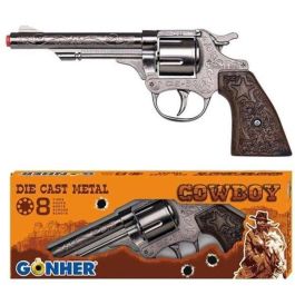 Revolver 8 tiros color plata 22x5x3,5 cm Revolver 8 tiros color plata 22x5x3,5 cm