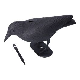 Edm Cuervo Ahuyenta Pájaros de Polipropileno para Jardín y Tejados, Negro, 36 x 13 x 18 cm