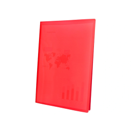 Liderpapel Carpeta 47490 Escaparate 30 Fundas Polipropileno DIN A4 Rojo Translucido