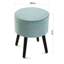 Versa Pouf-Baúl Terciopelo Aguamarina 35x40 cm