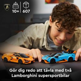 LEGO 77238 Speed Champions Lamborghini Revuelto y Huracán STO, Coche de Juguete, Set de Construcción 607 Piezas, 10+ Años