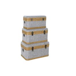 Juego de Baúles DKD Home Decor 60 x 36 x 34 cm Natural Gris Madera Precio: 178.49999981. SKU: S3033876