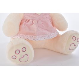 DKD Home Decor Peluche Oso Rosa Verde Blanco Poliester 20 x 50 x 20 cm (2 Unidades)