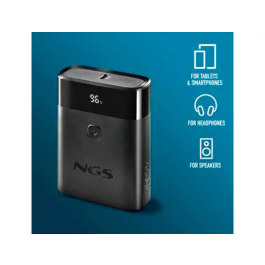 NGS TWIX10 Powerbank 10000mAh Carga Rápida 22.5W Negra Batería Externa Portátil