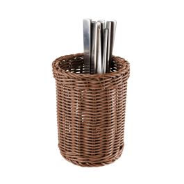 Inde Organizador Cubiertos PP Rattan Redondo 11.8 x 15.7 x 12.1 cm