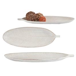 Giftdecor Bandeja de Madera MDF con Diseño de Hoja Blanca para Decoración 40.5x3x14.5 cm (24 Unidades) Precio: 42.50000007. SKU: B1HG8G8D4W