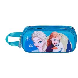Disney Frozen 2 Estuche Portatodo 3D Doble Lovely Turquesa con 2 Compartimentos y Forro Interior