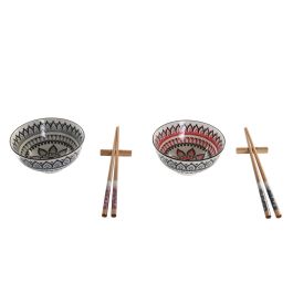 DKD Home Decor Set de Sushi Oriental 6 piezas, Bambú y Gres Multicolor, Diseño Mandala, Apto para Microondas y Lavavajillas Precio: 11.49999972. SKU: S3041388