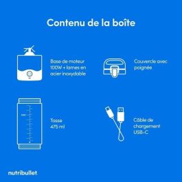 Batidora de Vaso Nutribullet Rosa 475 ml