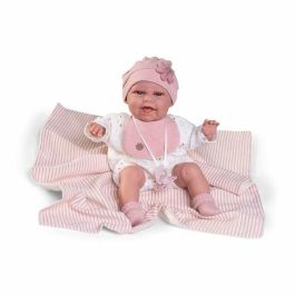 Antonio Juan Muñeca Baby Clara Posturitas con Mantita y Cuerpo de Tela 34 cm