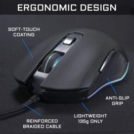 THE G-LAB Ratón Gaming Inalámbrico Negro, Azul, 6 Botones, 2400 DPI, USB Tipo A, KULT-HELIUM WL