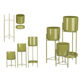 Giftdecor Set de 3 Maceteros con Pie en Verde, 19x60x19 cm - Metal Hierro (2 Unidades) Precio: 51.49999943. SKU: B1BDPT45SB