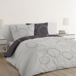 Funda nórdica VISION Lenny - 100% algodón - 1 funda nórdica 260 x 240 cm + 2 fundas de almohada 65 x 65 cm - gris Funda nórdica VISION Lenny - 100% algodón - 1 funda nórdica 260 x 240 cm + 2 fundas de almohada 65 x 65 cm - gris