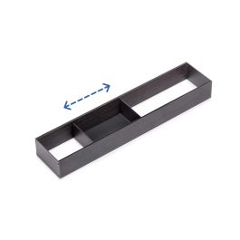 Emuca Organizador Orderbox para cajón, 100x470mm, Acero y Madera, Gris antracita