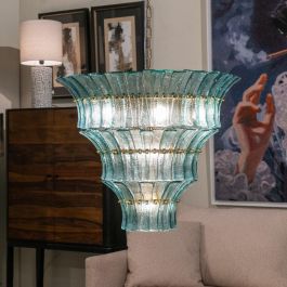 Lámpara Techo Verde Cristal Iluminación 70 X 70 X 56 cm