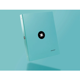 Antartik Carpeta de Anillas A4 Forrada 4 Anillas 25 mm Redondas Color Menta