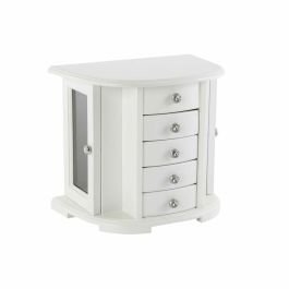 DKD Home Decor Joyero Romántico Blanco con Espejo, 4 Cajones y Diseño Hecho a Mano en MDF, Terciopelo y Cristal 18x23x26cm Precio: 41.50000041. SKU: B19AS5D5LP