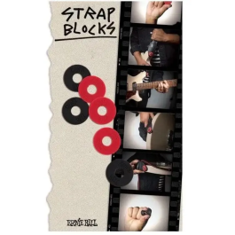 Ernieball Strap Blocks para Guitarra, Rojo y Negro, 4 Piezas