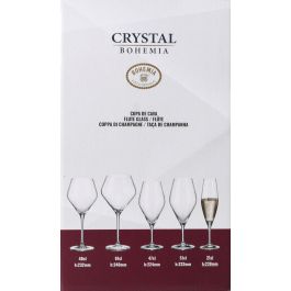 Bohemia Juego de 6 Copas de Champagne Colección Galaxia 210 ml - Juego Completo de Copas para Brindis y Eventos Especiales, 23 cm de Altura (4 Cajas)