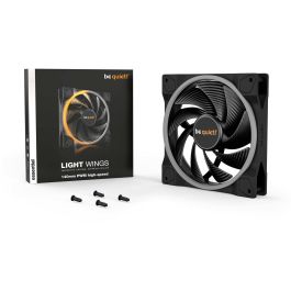 be quiet! LIGHT WINGS 140mm Ventilador PC PWM high-speed ARGB, 2200 RPM, 121.82 m³/h, Negro