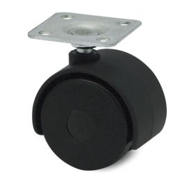 Q&Q Rueda Giratoria Modelo Kelly Aro Doble Plástico Negro Ø45 Sin Freno