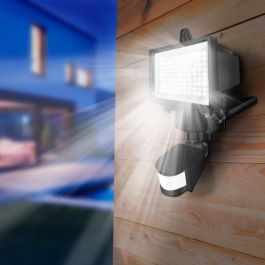 Lumi Jardin Proyector Solar Cooper Negro H 22 cm - Iluminación Potente, Panel Remoto, LED Blanco, Detector de Movimiento