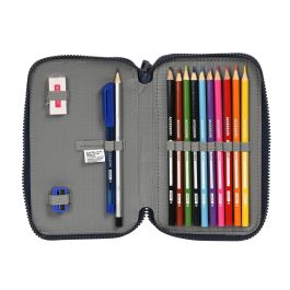 Estuche Escolar con Accesorios F.C. Barcelona Azul marino 12.5 x 19.5 x 4 cm (28 piezas)