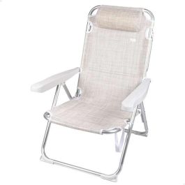 Silla playa alta plegable aluminio blanca 48x60x90 cm con cojin y asa. Precio: 42.69000032. SKU: B1CTYNTL7W