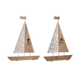DKD Home Decor Velero Decoración Atlántico Hecho a Mano Marrón de Madera de Mango y Aluminio 10x37.5x48 cm (Pack 2 Unidades) Precio: 49.89000005. SKU: S3042060