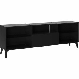 FMD FMD4029494126405 Mueble bajo para TV/Hifi, Decoración en negro, L153,5 x H52 x D31,5 cm, Hecho en Alemania