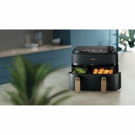 Philips Freidora sin Aceite NA352/04 9L Doble Cesta Pantalla Táctil Accesorios Negra