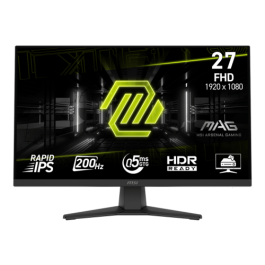 MSI MAG 272F 9S6-3CE51T-001 Monitor Gaming 27" Full HD 1080p Rapid IPS 200Hz 0.51ms FreeSync Premium Negro Precio: 193.49999955. SKU: B19DBZSKYA