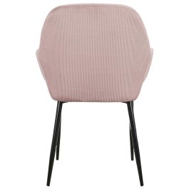 Home Deco Factory Butaca Rosa Giulia - Estilo Escandinavo, Tapizado de Terciopelo, Patas de Metal