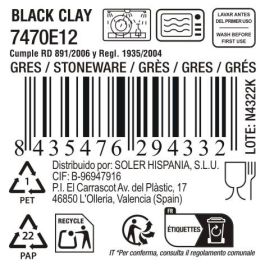 Bol Inde Black Clay 200 ml Ø10x5.1 cm (24 Unidades)