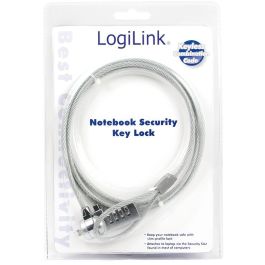 Logilink Cable antirrobo para portátil con combinación de 4 cifras, 1.50 metros, acero