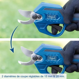 Scheppach Podadora Inalámbrica BC-PRS28-X con Batería IXES de 20 V 2 Ah y Cargador, Capacidad de Corte de 28 mm