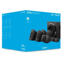 Logitech 980-000468 Altavoces Z906 5.1 THX 500W RMS Sonido Envolvente Negro con Subwoofer y Mando IR