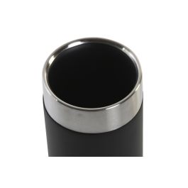 DKD Home Decor Vaso Negro Plateado Resina Inox 7 x 10.5 x 7 cm
