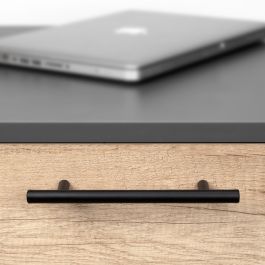 Emuca Lote de 10 tiradores para mueble Orlando, L252mm, intereje 192mm, Acero, Pintado negro