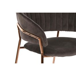 DKD Home Decor Taburete Gris Oscuro Dorado Metal Poliester 58 x 47 x 110 cm (2 Unidades)