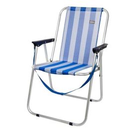 Silla playa aluminio plegable fija marinera 44x45x76 cm