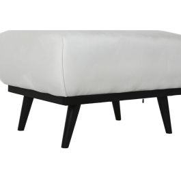 DKD Home Decor Descalzadora Asiento Banco Blanco y Negro de Poliéster Desmontable, 70x50x42 cm, con Altura de Asiento 42 cm