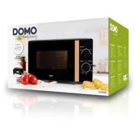 Horno microondas DOMO DO2820 - 20L - 700W - Temporizador 35 min - Función descongelación - L44 x P35,8 x H 25,8 cm - Acabado en madera negra