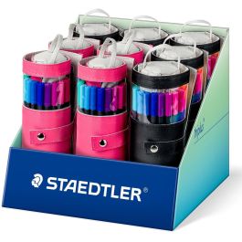STAEDTLER 334 PC20P Fineliner triplus, 20 Colores Surtidos, Punta de Fibra de 1mm, Forma Triangular, con Estuche