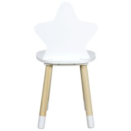 Home Deco Kids Silla Infantil Estrella Blanca para Niños, Diseño Encantador para Habitaciones Infantiles, Medidas 28x27x54 cm