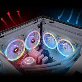 Thermaltake SWAFAN 12 RGB Radiator Fan TT Premium Edition, Ventilador 120mm para PC, 3 unidades, Blanco