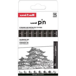 Uniball Rotulador PIN calibrado micrométrico negro Set 8 unidades: 0.03-0.1-0.3-0.5-0.7-0.9-1.2-brush Precio: 14.49999991. SKU: B14SS623PN