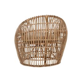 DKD Home Decor Silla Tropical Balinesa de Ratán y Bambú, Colección Bali2, Colores Natural y Beige, 70x74x70 cm, Altura asiento 43 cm